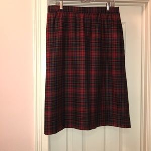 Joan Leslie vintage red plaid skirt fully lined 16